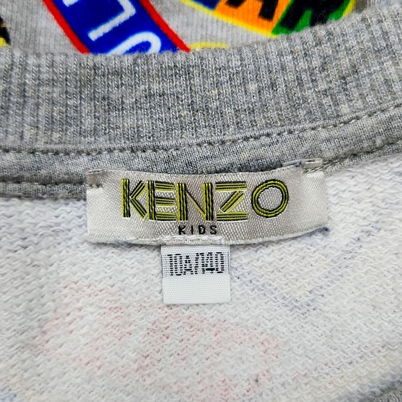 🔥ABSOLUTE FINAL💲⬇️KENZO KIDS Boys' Grey Cotton Sweatshirt, Size 10 (8)~EUC - Picture 4 of 5